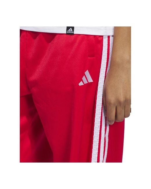 Adidas Red 3-stripe Classic Track Pants