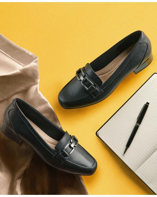 Clarks Black Juliet Echo Slip-on Loafers
