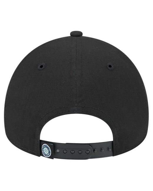 KTZ Black Seattle Mariners 9forty A-frame Adjustable Hat for men