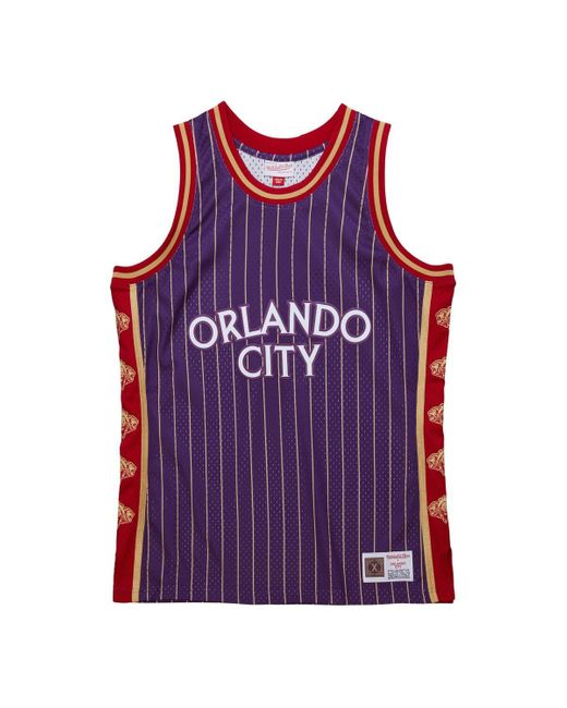 Mitchell & Ness Purple Mitchell Ness Orlando City Sc 10th Anniversary Swingman Basketball Jersey for men