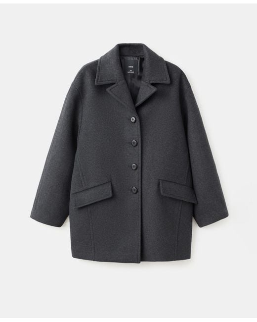 Mango Blue Buttons Wool-blend Coat