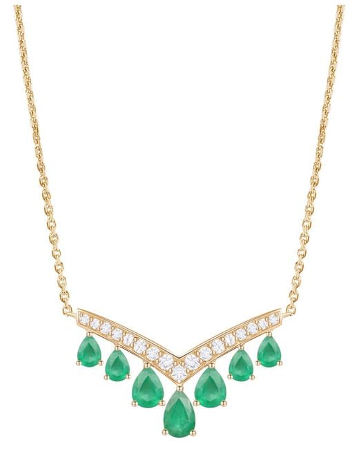Macy's Metallic Gemstone And Diamond Necklace (1/3 Ct. T.w.