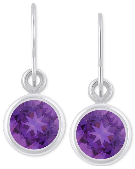 Macy's Purple Created Sapphire Oval Stud Earrings (1-1/2 Ct. T.w.