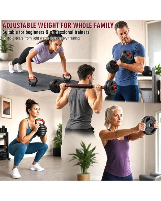Zeny Blue 66lb Adjustable Dumbbell Set