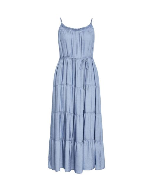 City Chic Blue Island Tier Maxi Dress