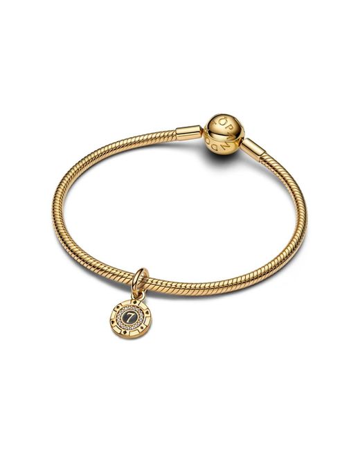 To Dangle PANDORA Lucky Chip Dangle Charms in Metallic | Lyst