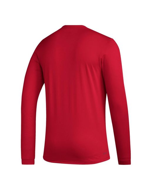 Adidas Red New York Bulls 2023 Club Dna Long Sleeve Aeroready T-shirt for men