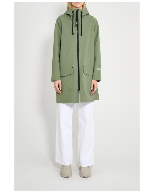 Stutterheim Green Mosebacke Patch Raincoat