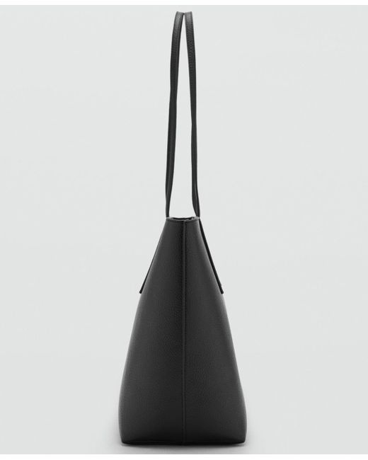 Mango Black Double Handle Shopper Bag