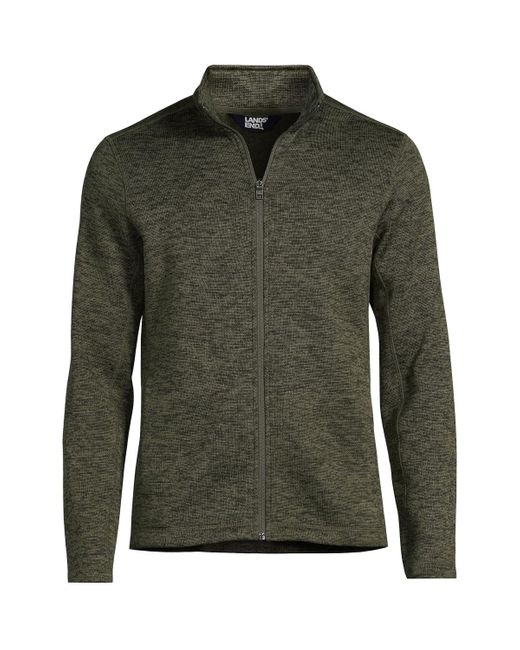 Lands' End Green Sweater Fleece Jacket for men