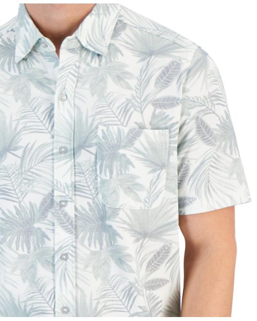 Tommy Bahama Blue San Lucio Fallen Fronds Islandzone Moisture-wicking Printed Button-down Shirt for men