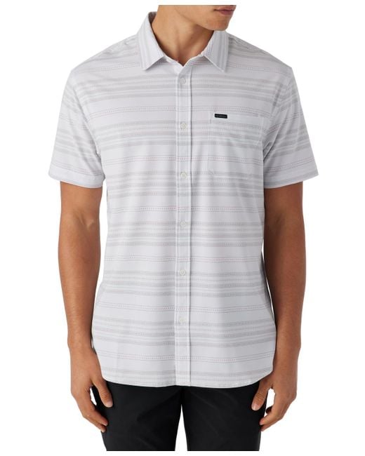 O'neill Sportswear White Trvlr Upf Traverse Stripe Standard Shirt for men