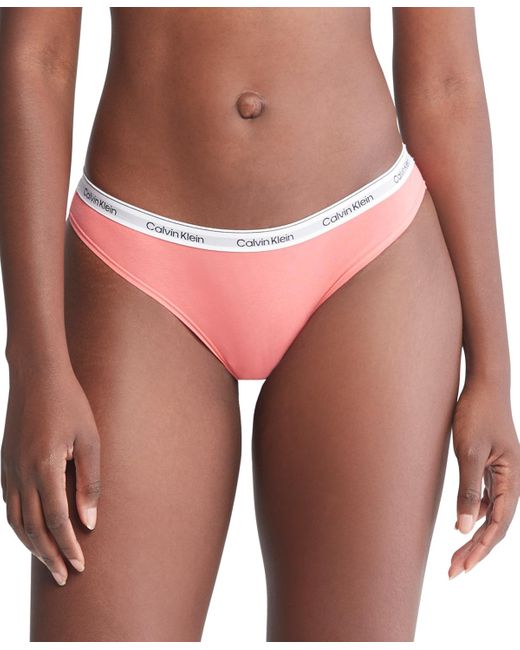 Calvin Klein Pink Modern Logo Low-rise Bikini Underwear Qd5044