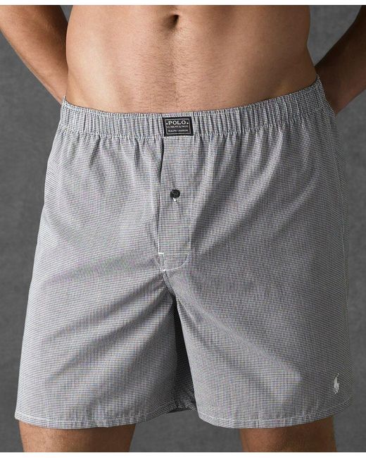 Polo ralph lauren Men's Underwear, Woven Boxer in Gray for Men | Lyst