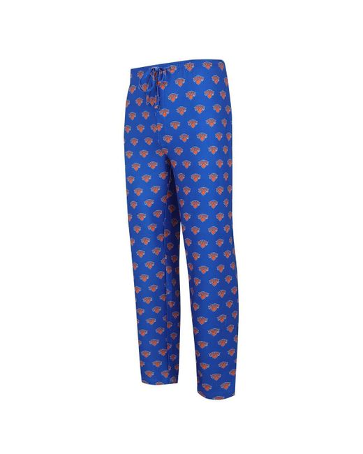 Concepts Sport Blue New York Knicks Gauge Allover Print Pants for men