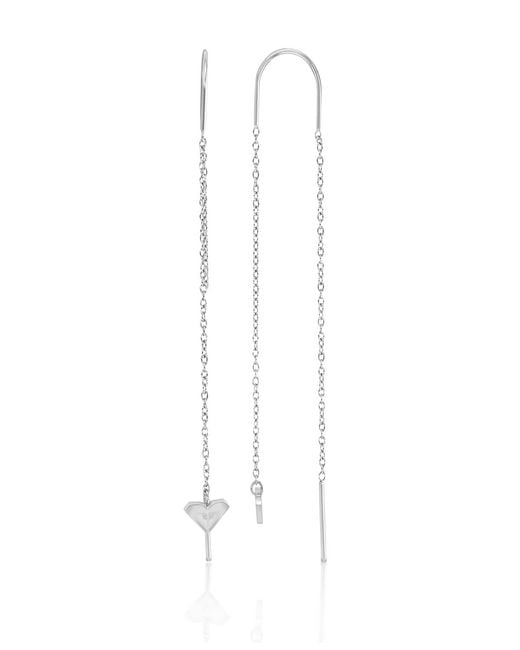 Roxy White Waterproof Yellow 65mm Triangular Heart Threader Earrings