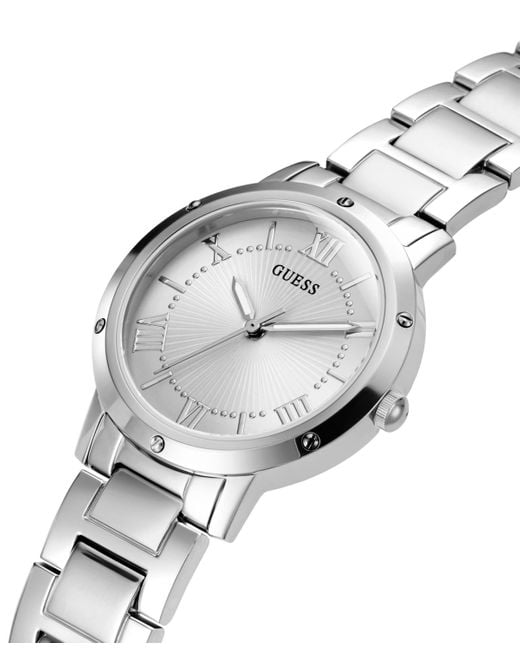 Guess Metallic Stainless Steel Bracelet Watch