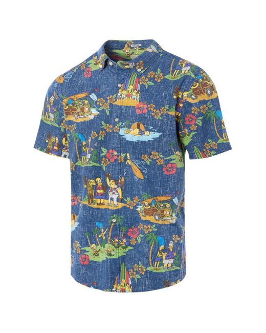 Reyn Spooner Blue The Simpsons Hawaiian Vacation Tailored Button-down Shirt for men