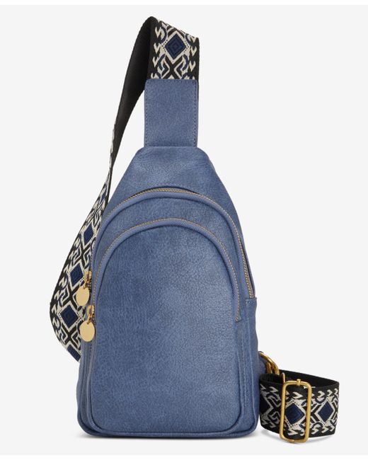 Style & Co. Blue Webbing Strap Small Sling Bag