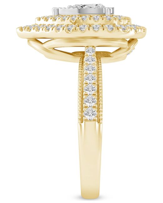 Macy's Metallic Diamond Pear Double Halo Engagement Ring (1 Ct. T.w.