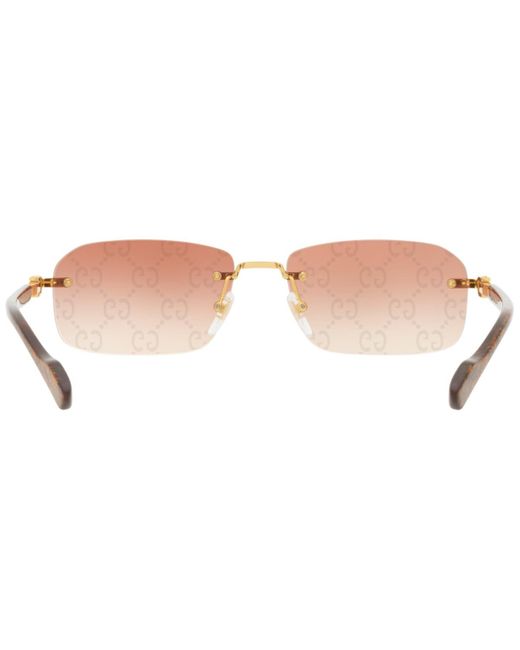 Gucci White Rectangular-frame Metal Sunglasses for men