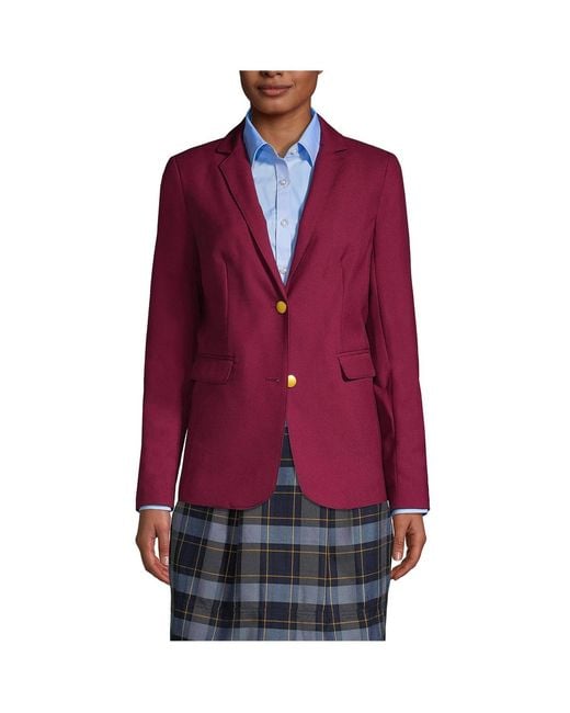 Lands' End Red Hopsack Blazer