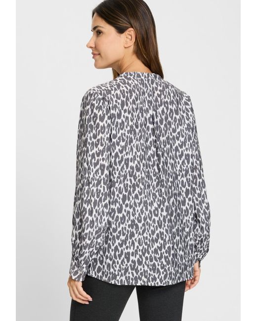 Olsen Gray Leopard Tunic Shirt