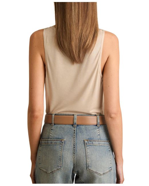 Reiss Blue Ruby Silk-front Cami Top
