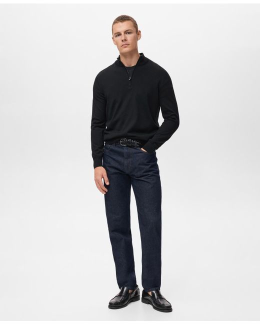 Mango Blue Perkins Neck Wool Sweater for men