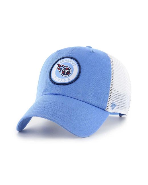 47 Brand Light Blue, White Tennessee Titans Highline Clean Up Trucker ...