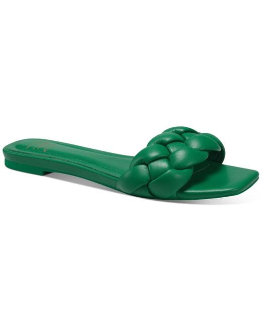 INC International Concepts Green Partee Braided Flat Sandals