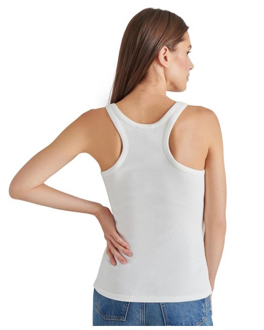 Steve Madden White Tossa Buckle Strap Tank Top