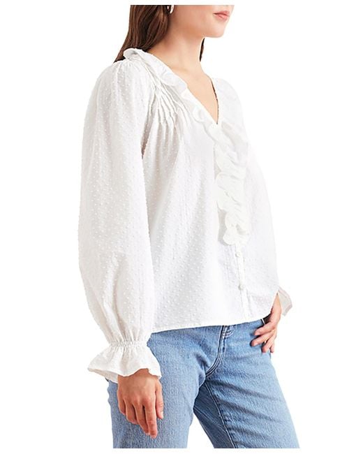 Paneros Clothing White Cotton Long Sleeve Chloe Shirt In
