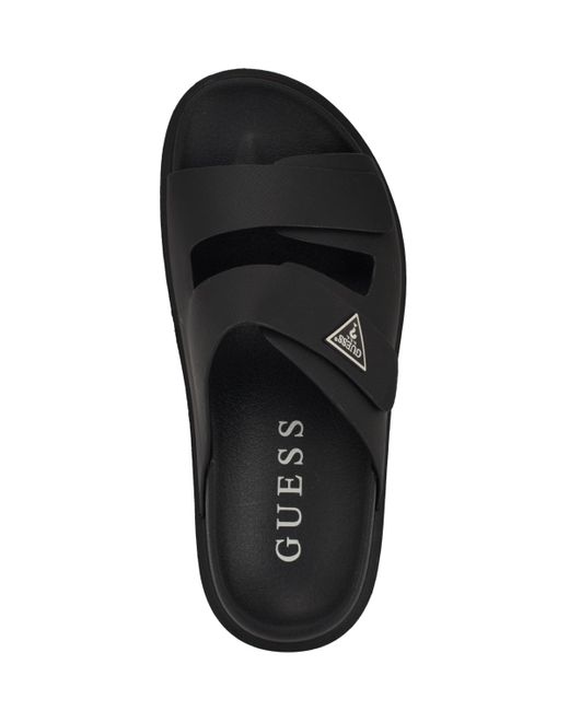 Guess Black Visel Branded Slip On Fashion Slides for men
