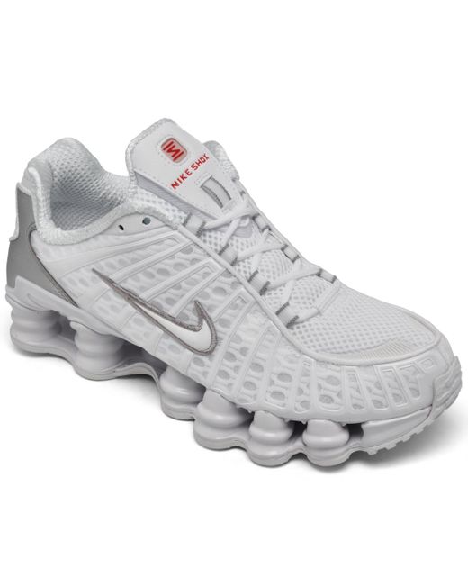 Gray nike shox sale