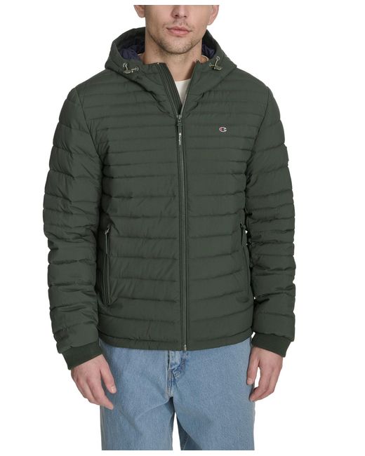 Champion Green Stretch Quilted Jacket for men