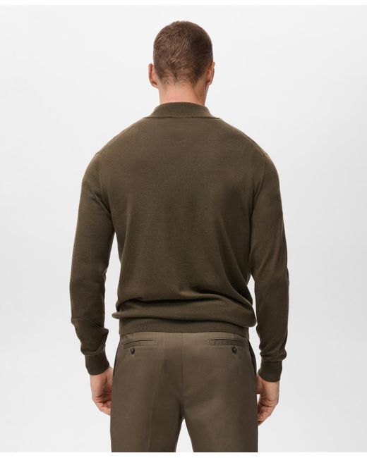 Mango Brown Perkins Neck Wool Sweater for men