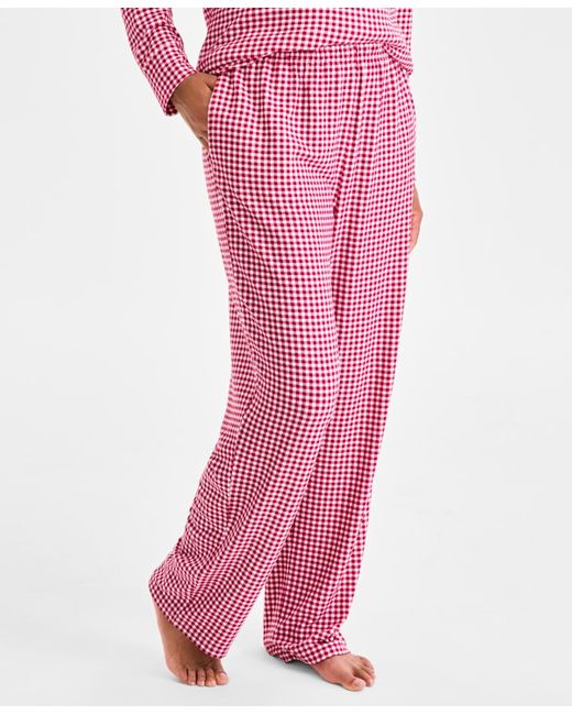 Charter Club Red 2-pc. Printed Long-sleeve Packaged Pajamas Set