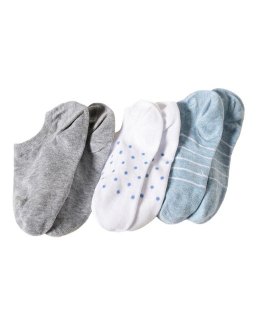 Lands' End Blue 3-pack Cotton Patterned Sneaker Liners