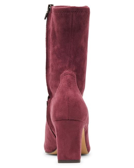 Dolce Vita Purple Roan Square-toe Pull-on Stretch Dress Booties