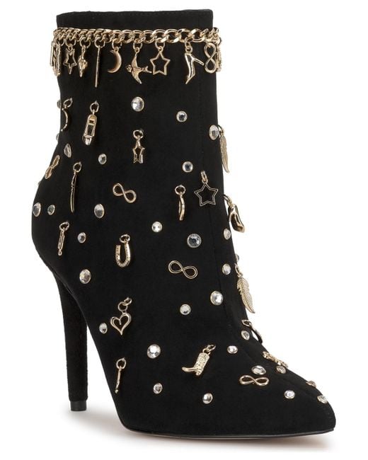 Jessica Simpson Black Anniversary Collection Lupire Stiletto Charm Dress Booties