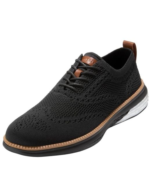 Cole Haan Black Grand Hurrion Stitchlite Wingtip Lace-up Oxford Shoes for men
