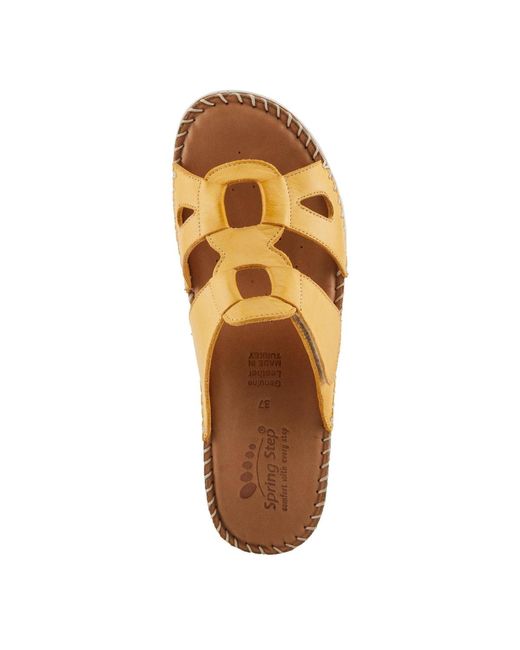 Spring Step Brown Montera Leather Slide