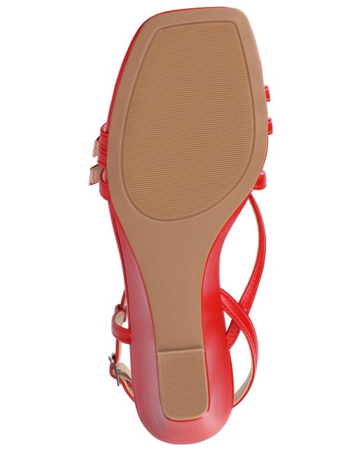 Journee Collection Red Clinne Strappy Wedge Sandals