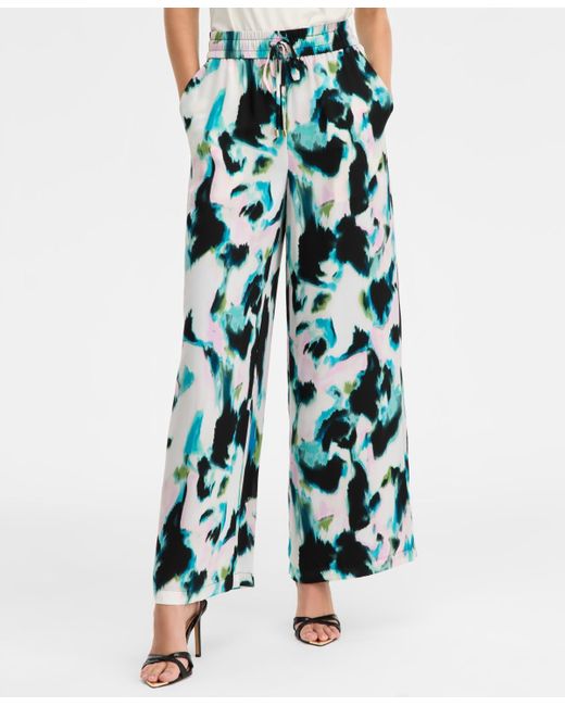 INC International Concepts Blue High-rise Drawstring Pants