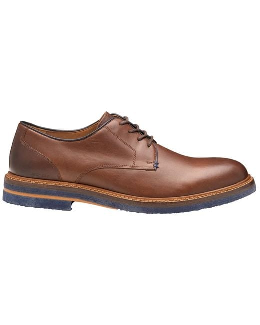 Johnston & Murphy Brown Calder Plain Round Toe Shoes for men