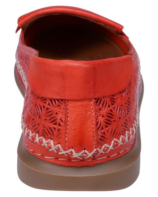 Cools 21 Red Ginger Perforated Leather Flats