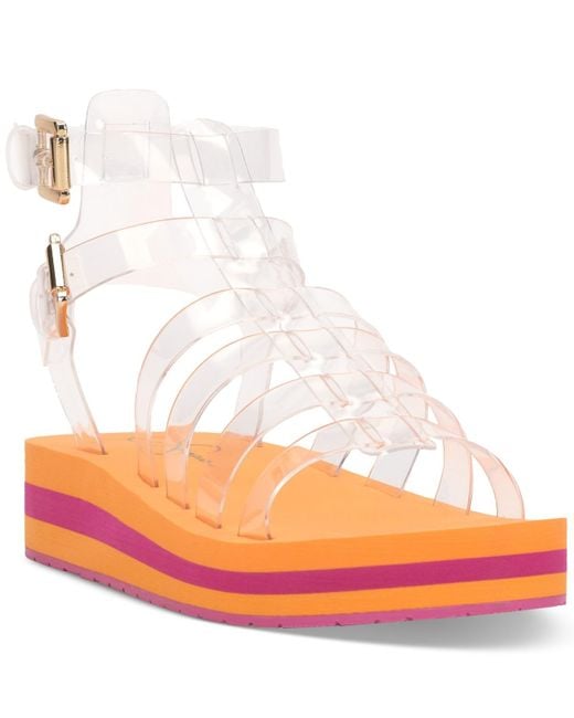Jessica Simpson Orange Bimala Strappy Platform Gladiator Sandals