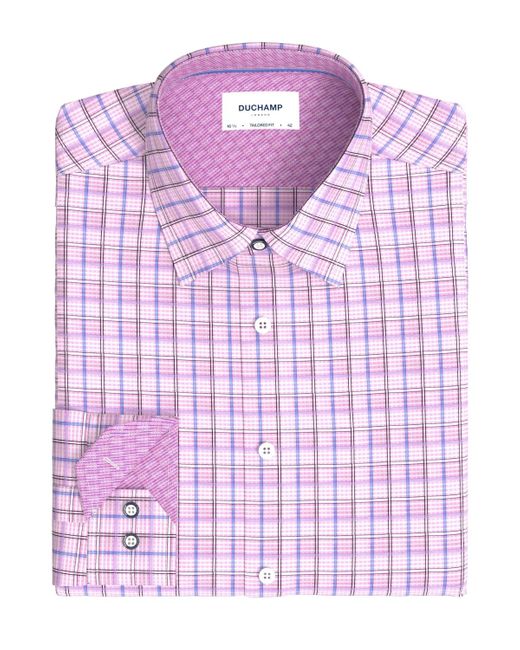 Duchamp Purple Windowpane Dress Shirt for men