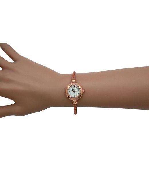 Olivia Pratt Brown Thin Swirl Delicate Bangle Watch